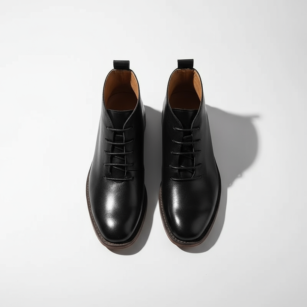 Charlie men's footwear: classic brown leather lace-up ankle boots