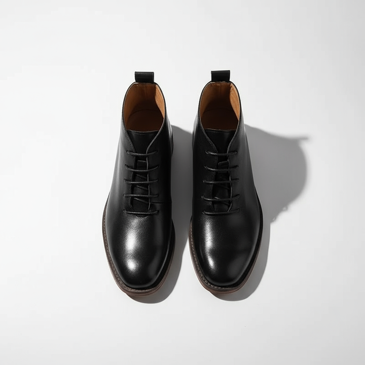 Charlie men's footwear: classic brown leather lace-up ankle boots