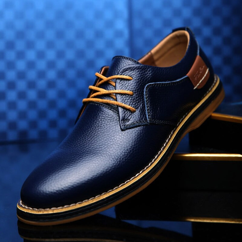 Stylish waterproof leather dress shoes for men, featuring a timeless oxford design.