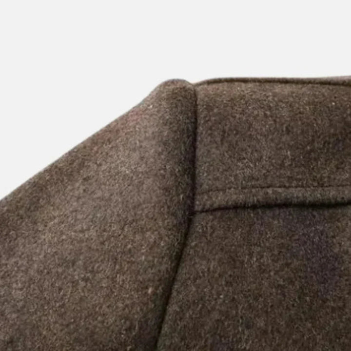 Classic men's brown mid-length overcoat, an essential piece of stylish and timeless outerwear.