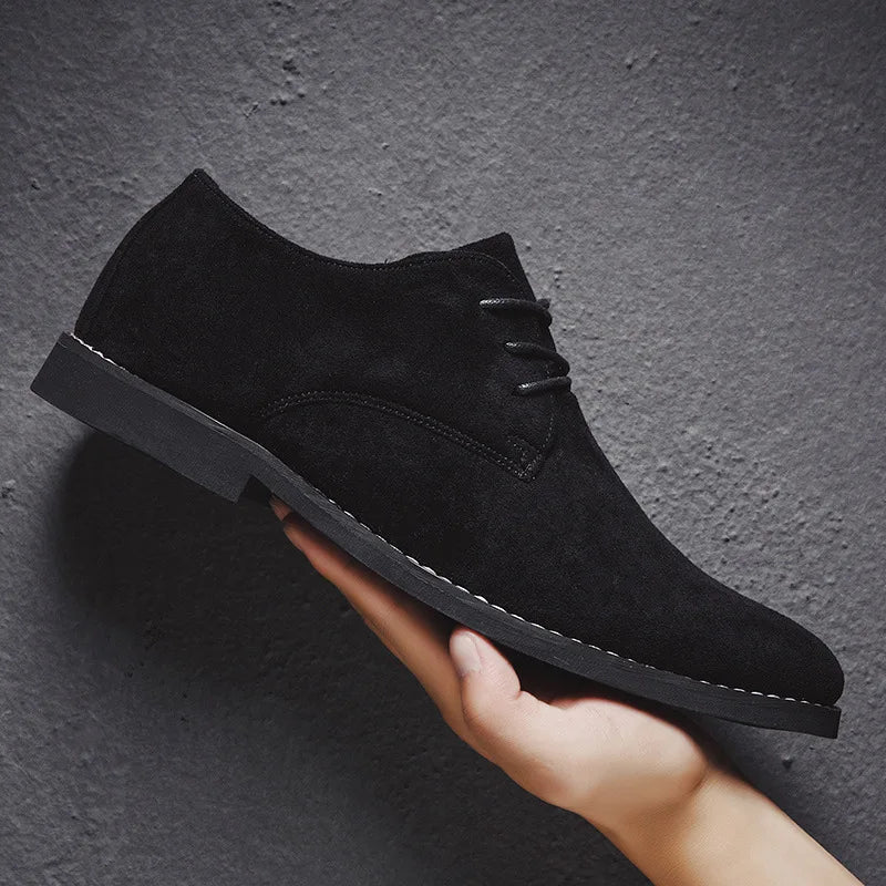 Versatile men's oxford shoes in rich suede, ideal for formal events and everyday style.