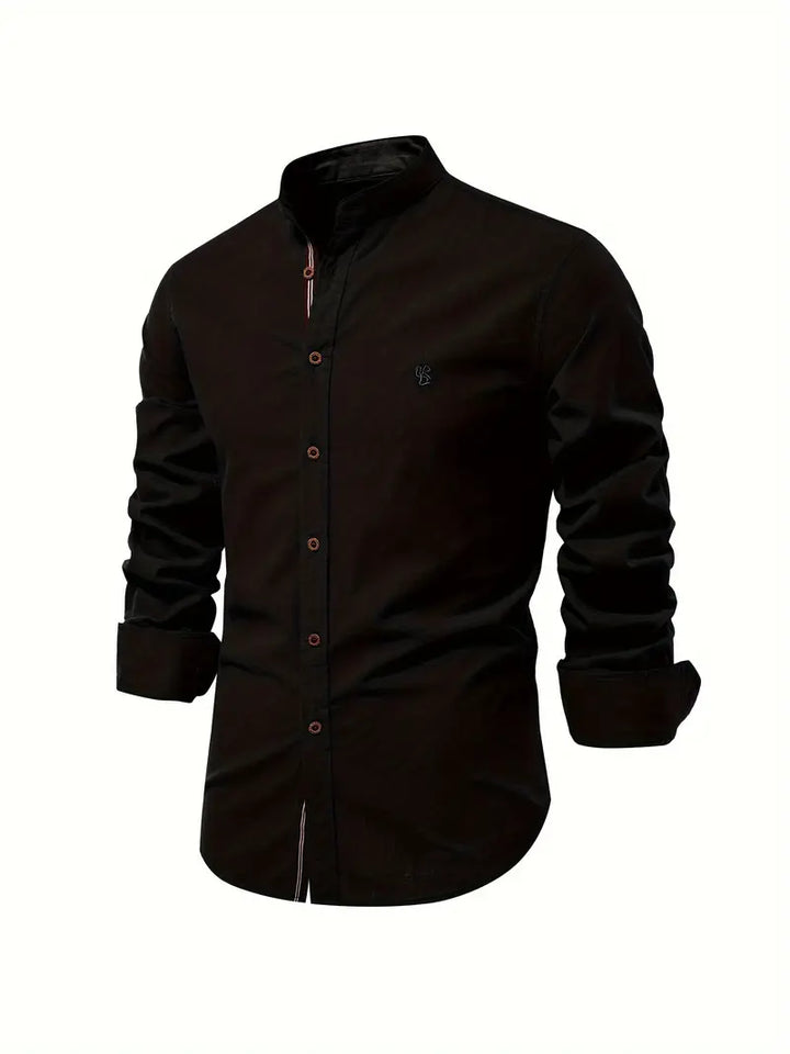 Close-up of the comfortable fit of a men's breathable casual wear shirt.