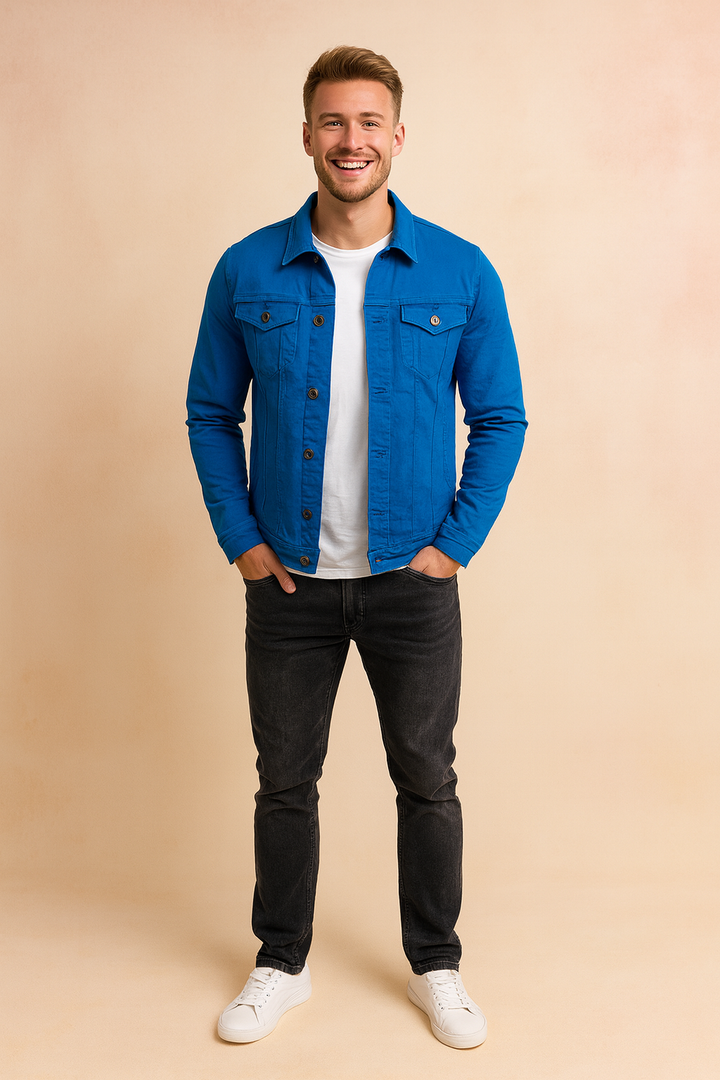 Men's classic button-up jacket with front pockets, ideal for stylish everyday wear.