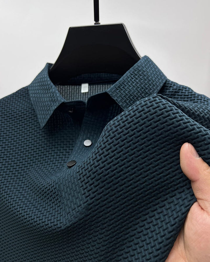 Classic men's short sleeve polo shirt with button-up design. Versatile casual wear for daily comfort.