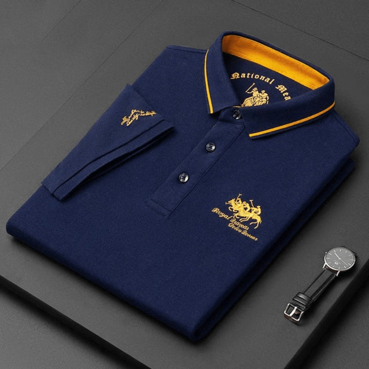 Men's classic button-up polo shirt. Perfect for refined everyday style, smart casual wear, and ultimate comfort.