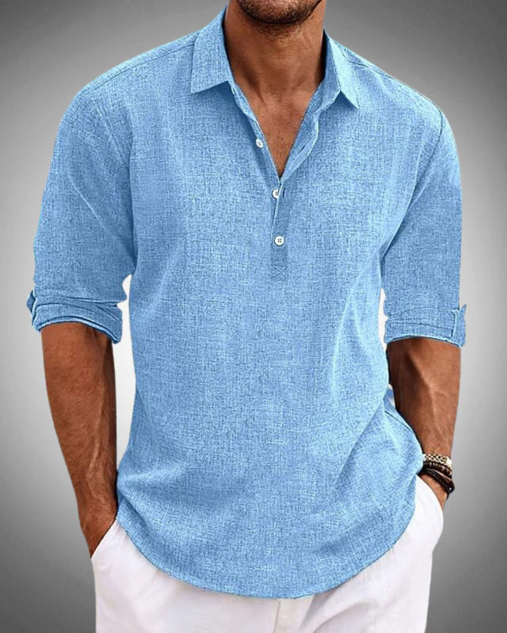Tailored fit men's summer shirt. Short-sleeve, classic button-up design, a wardrobe staple for effortless style.