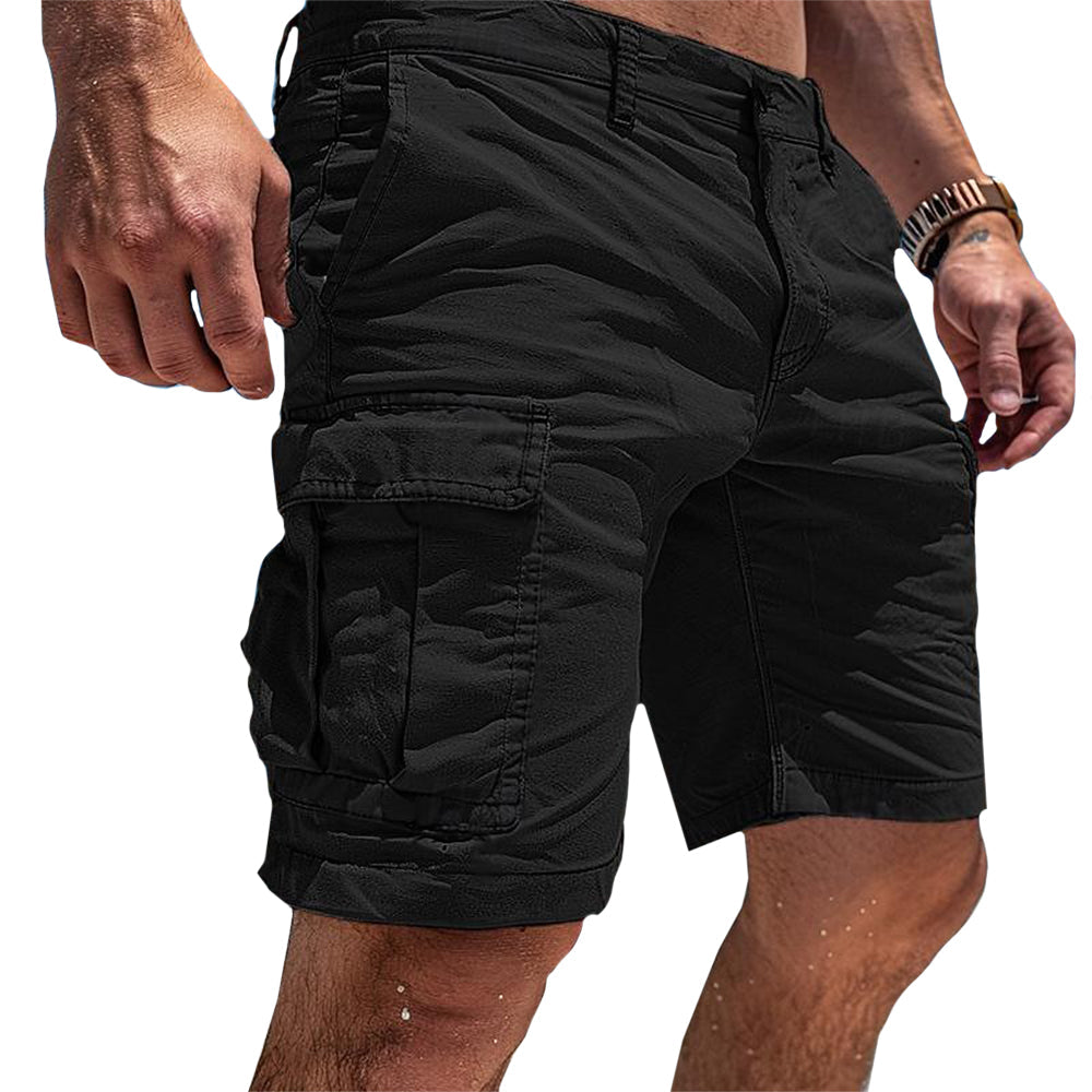 Durable men's classic cargo shorts in gray, designed for comfort and utility in various casual settings.