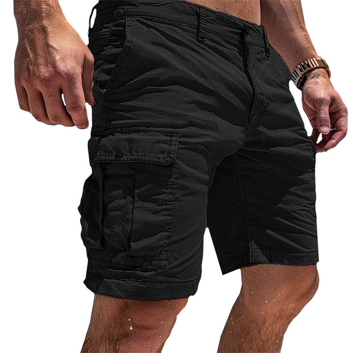 Durable men's classic cargo shorts in gray, designed for comfort and utility in various casual settings.