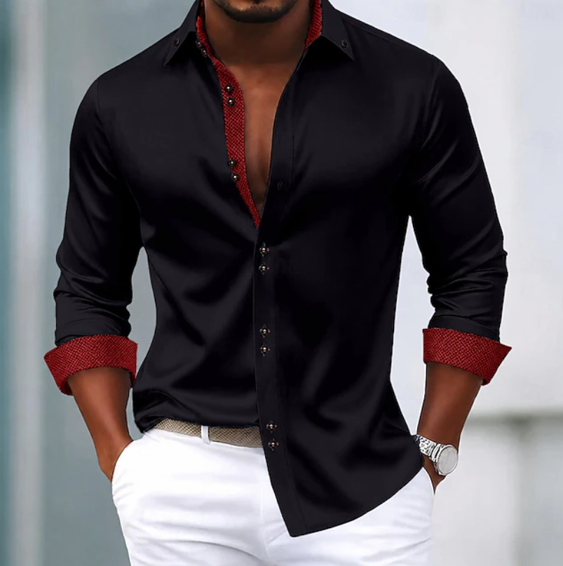 Wardrobe essential men's everyday shirt. Comfortable slim fit, classic collar for casual or office wear.