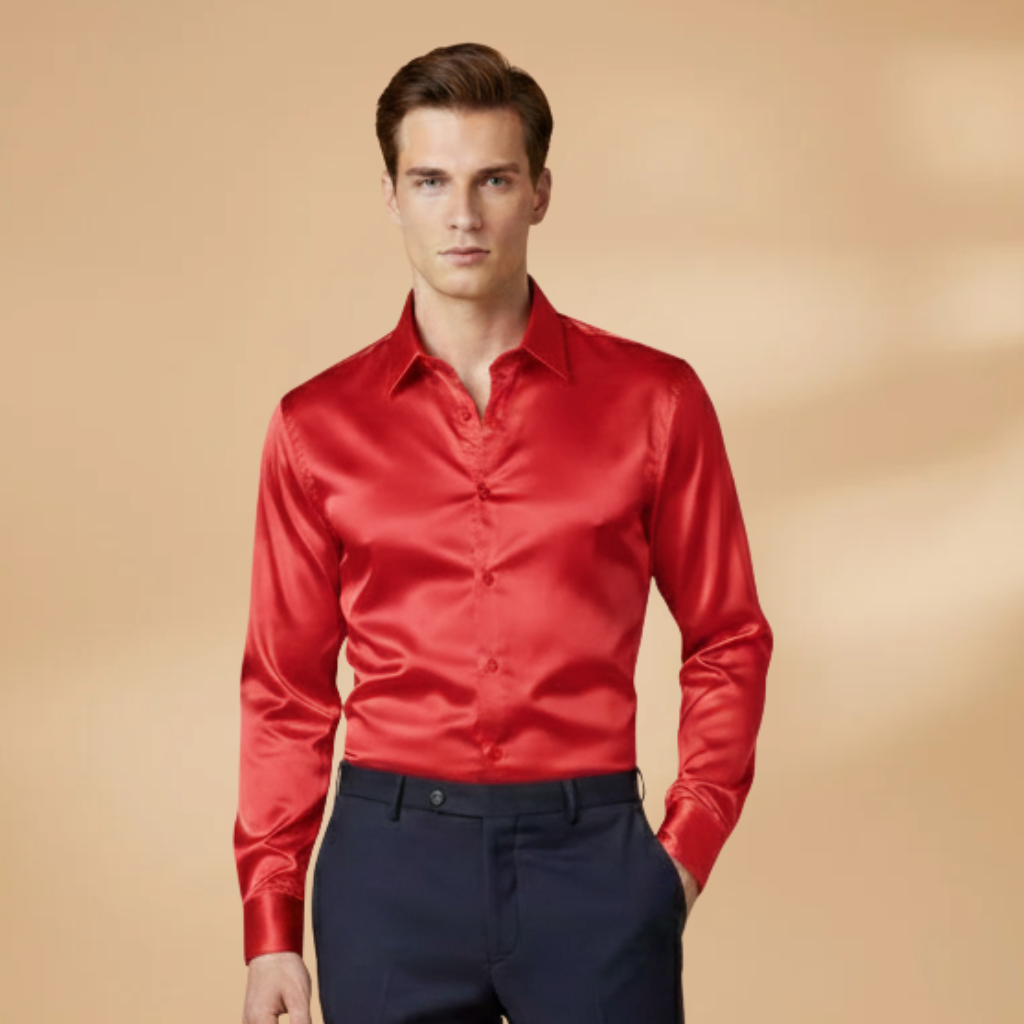 A stylish men's casual shirt with a classic collar, part of the new spring collection.