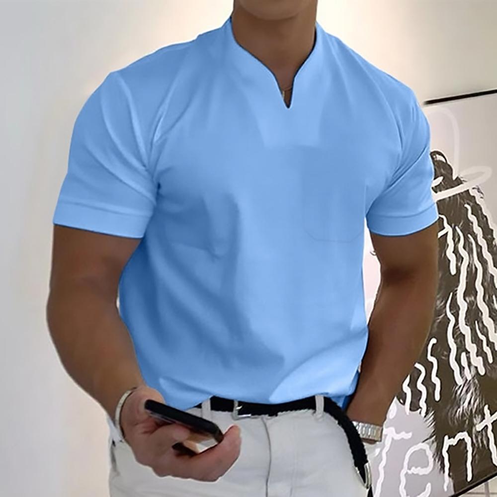 Comfortable men's everyday casual polo shirt with a collared, short-sleeve design.