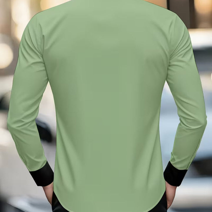 Stylish men's classic slim fit shirt. Collared long-sleeve button-down, suitable for both formal and casual men's fashion.