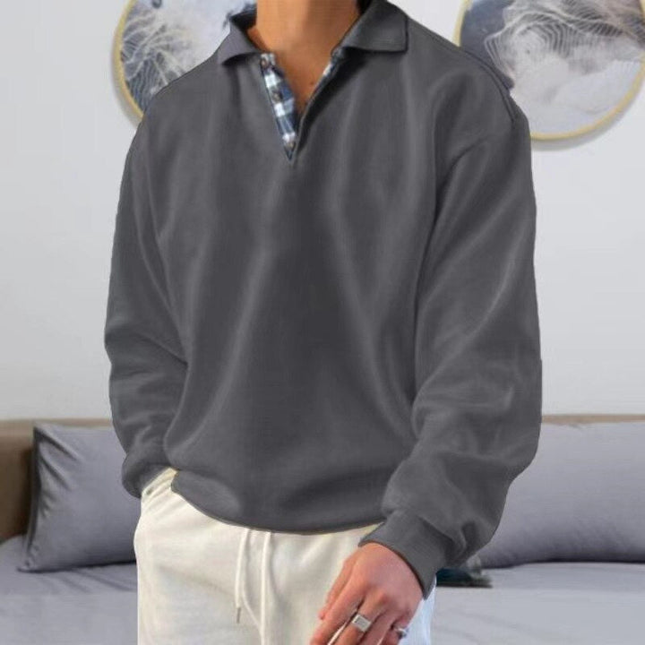 Soft men's classic comfort long sleeve sweater, stylish pullover for versatile wear.