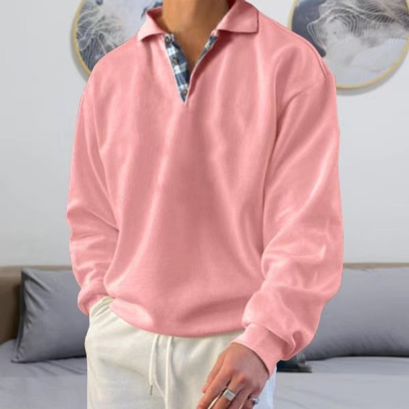 Versatile men's classic long sleeve pullover sweater, ideal for stylish everyday fashion.