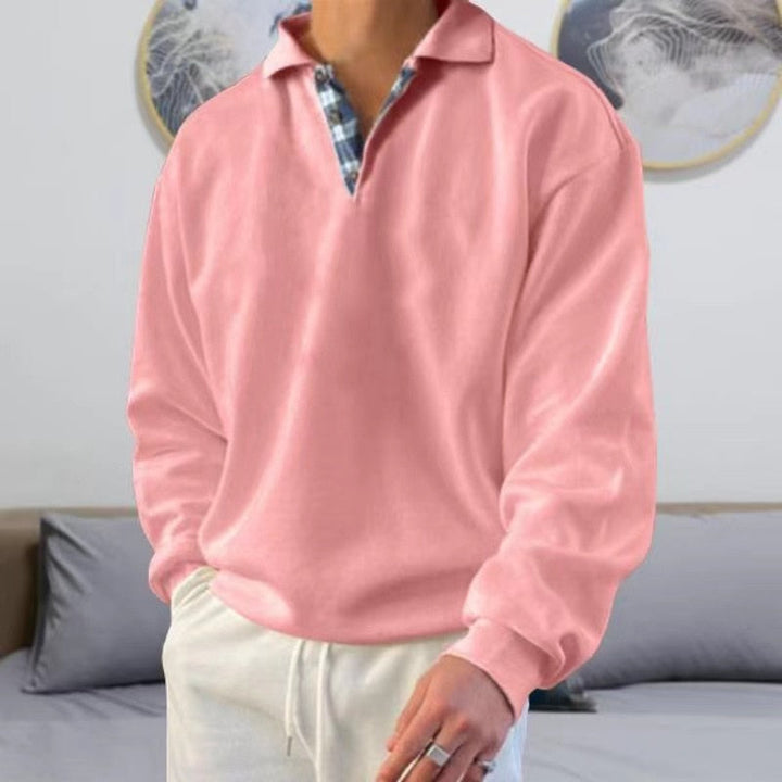 Versatile men's classic long sleeve pullover sweater, ideal for stylish everyday fashion.