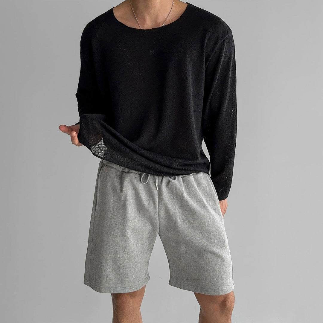 Soft men's long sleeve crew neck t-shirt, a classic casual wardrobe essential for daily wear.