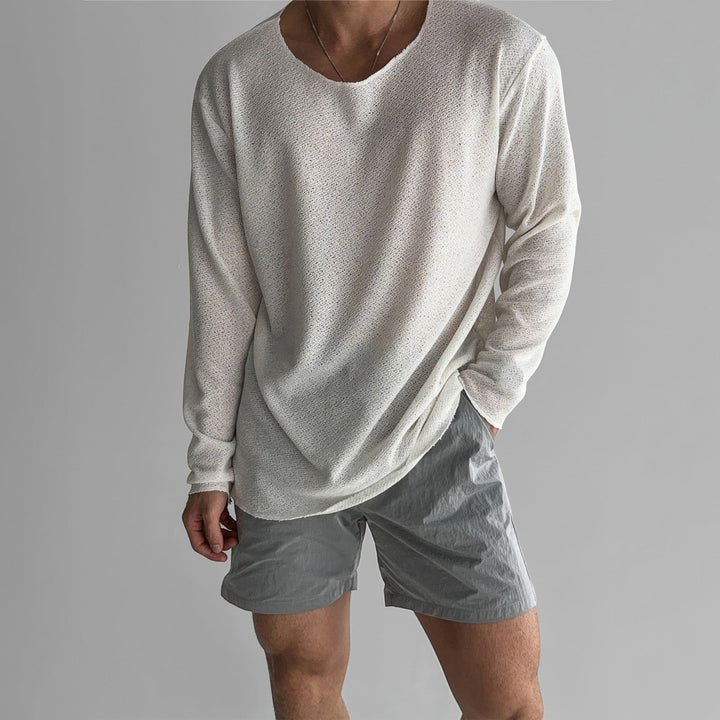 Men's classic long sleeve crew neck t-shirt, offering versatile everyday style and a comfortable regular fit.