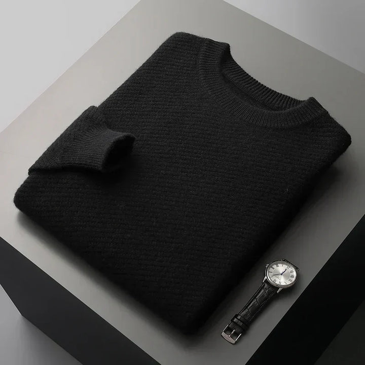 Classic men's crew neck sweater for timeless style, a comfortable and versatile knit pullover.