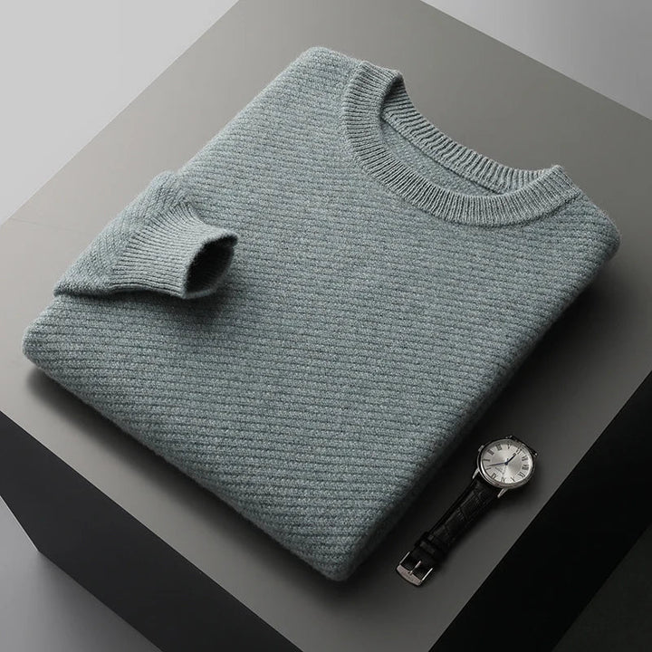 Men's versatile long sleeve crew neck sweater. Comfortable, stylish knitwear for casual layering.