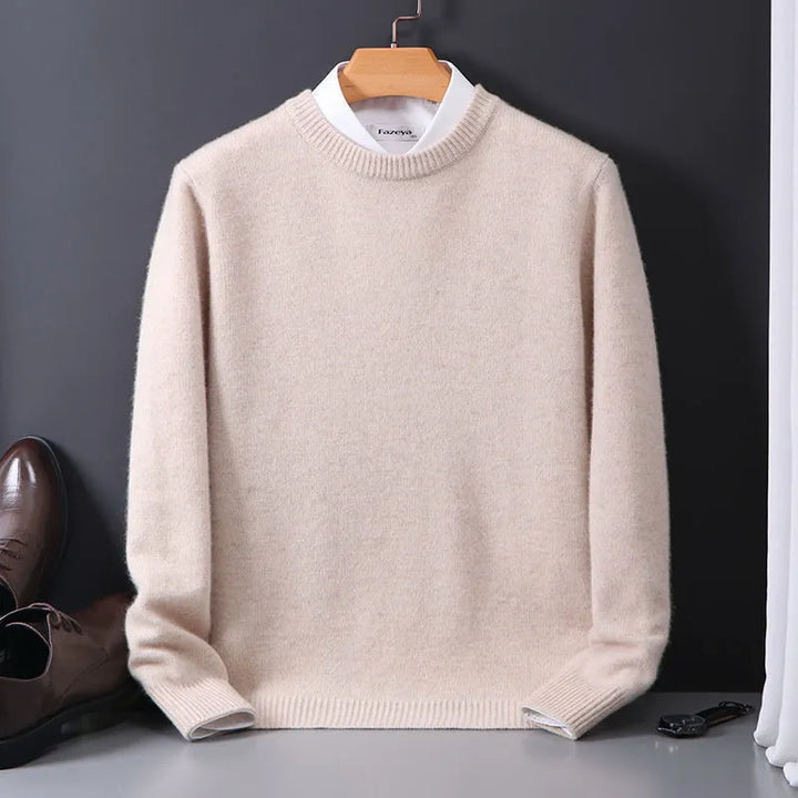 Comfortable men's long-sleeve crewneck pullover sweater, a classic perfect for casual everyday style.