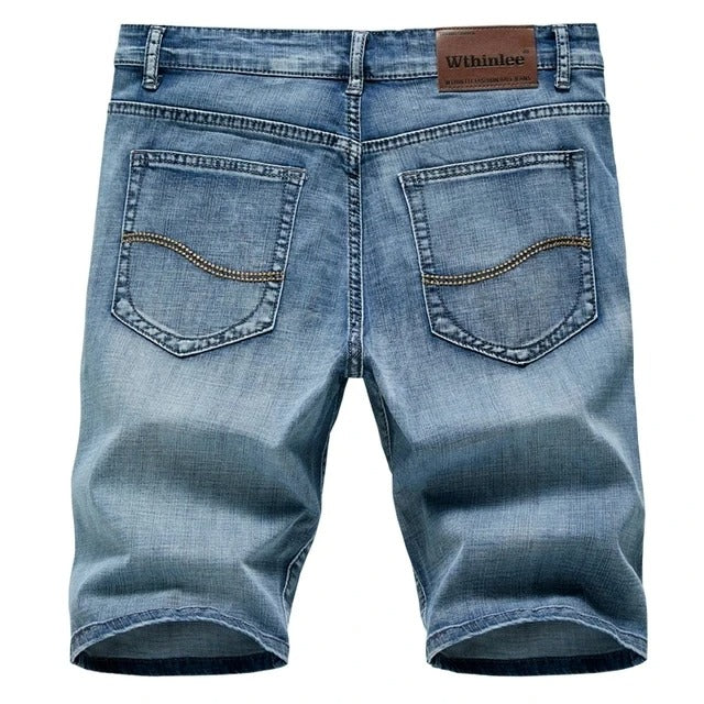 Men's classic denim shorts, timeless style & comfort. Perfect for casual summer wear & everyday essential.