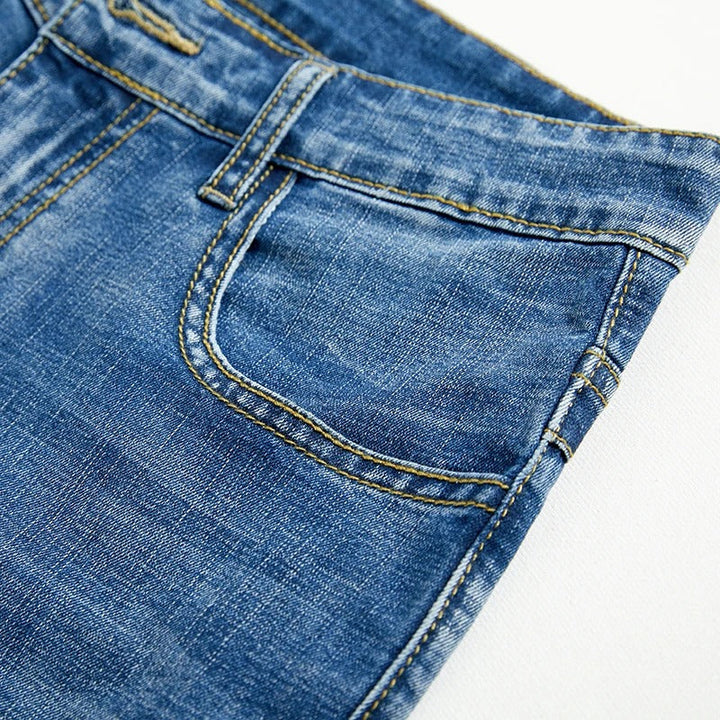 Men's classic blue denim shorts: comfortable, relaxed fit, and perfect for versatile casual wear & summer style.
