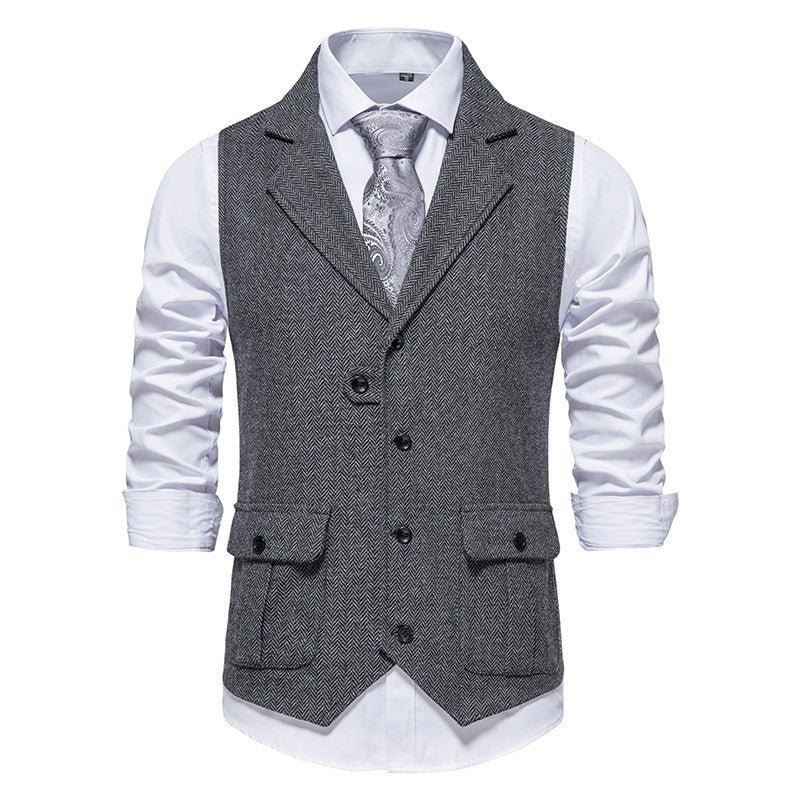 Men's classic formal vest, offering a sharp look for office wear.