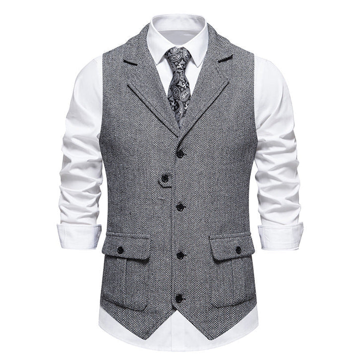 Formal menswear vest with a classic fit, suitable for any special occasion.