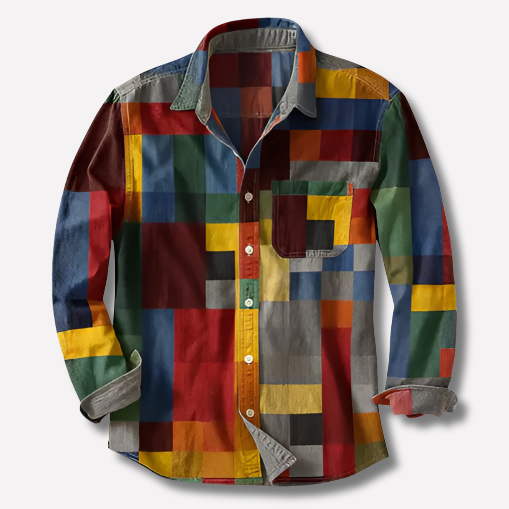 Men's classic fit professional business shirt with long sleeves, ideal for office and formal attire. Button-up design.
