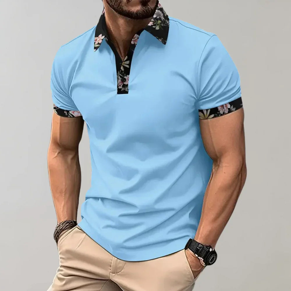 Soft men's classic fit short sleeve polo shirt, a breathable casual top for summer, golf, or relaxed spring style.