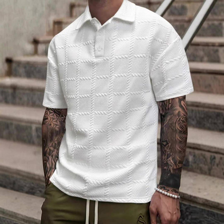 Men's classic fit short sleeve polo shirt, perfect for casual summer wear & warm weather style. Comfortable everyday top.