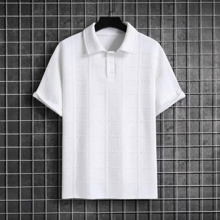 Comfortable men's short sleeve polo shirt with a classic fit. Essential for warm weather, casual style, and holiday fashion.