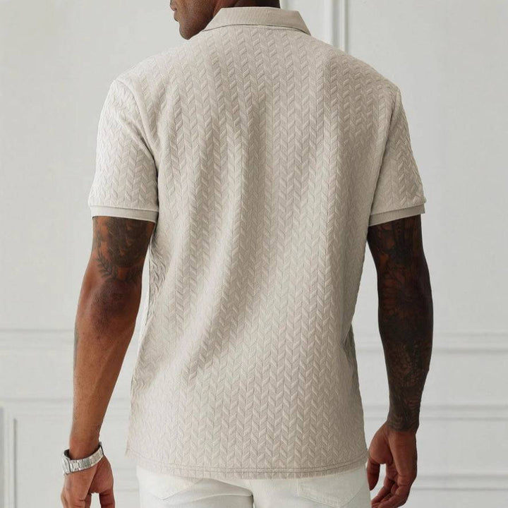 Men's short sleeve polo shirt with classic fit, designed for effortless summer style & comfort. Perfect for warm weather.