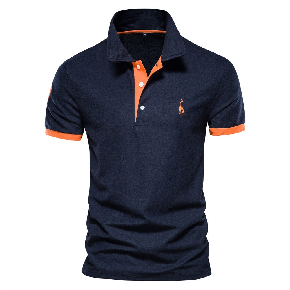 Men's classic fit short sleeve polo shirt with turn-down collar, perfect for casual everyday wear.