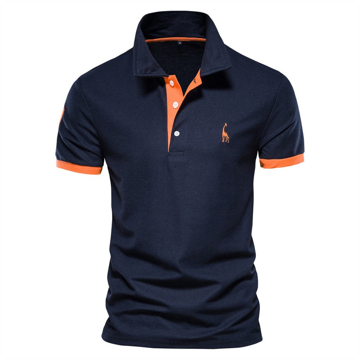 Men's classic fit short sleeve polo shirt with turn-down collar, perfect for casual everyday wear.