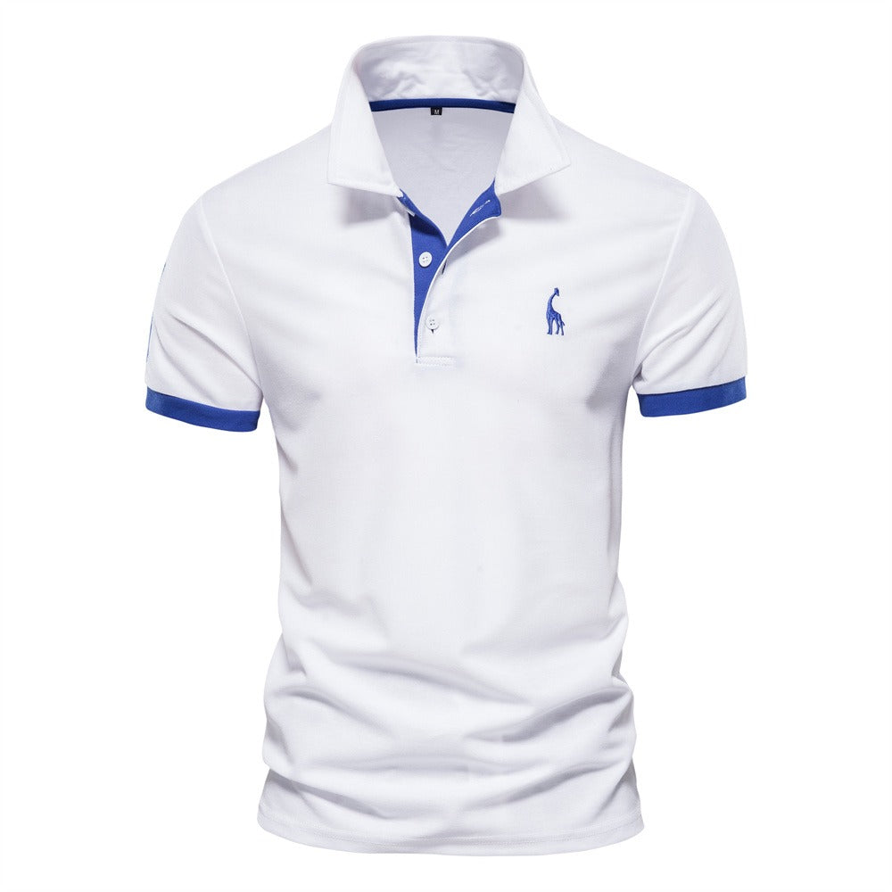 Stylish men's turn-down collar polo shirt, a comfortable short sleeve casual top for everyday fashion.