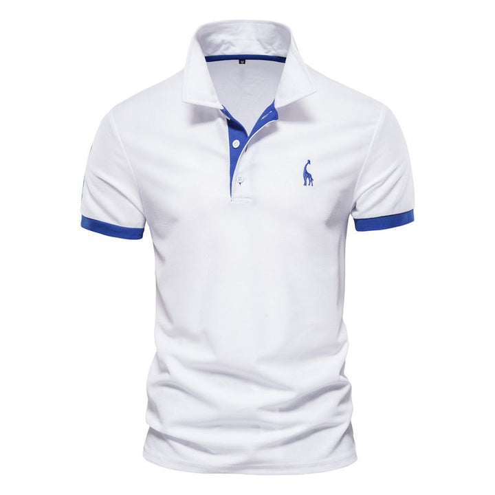 Stylish men's turn-down collar polo shirt, a comfortable short sleeve casual top for everyday fashion.