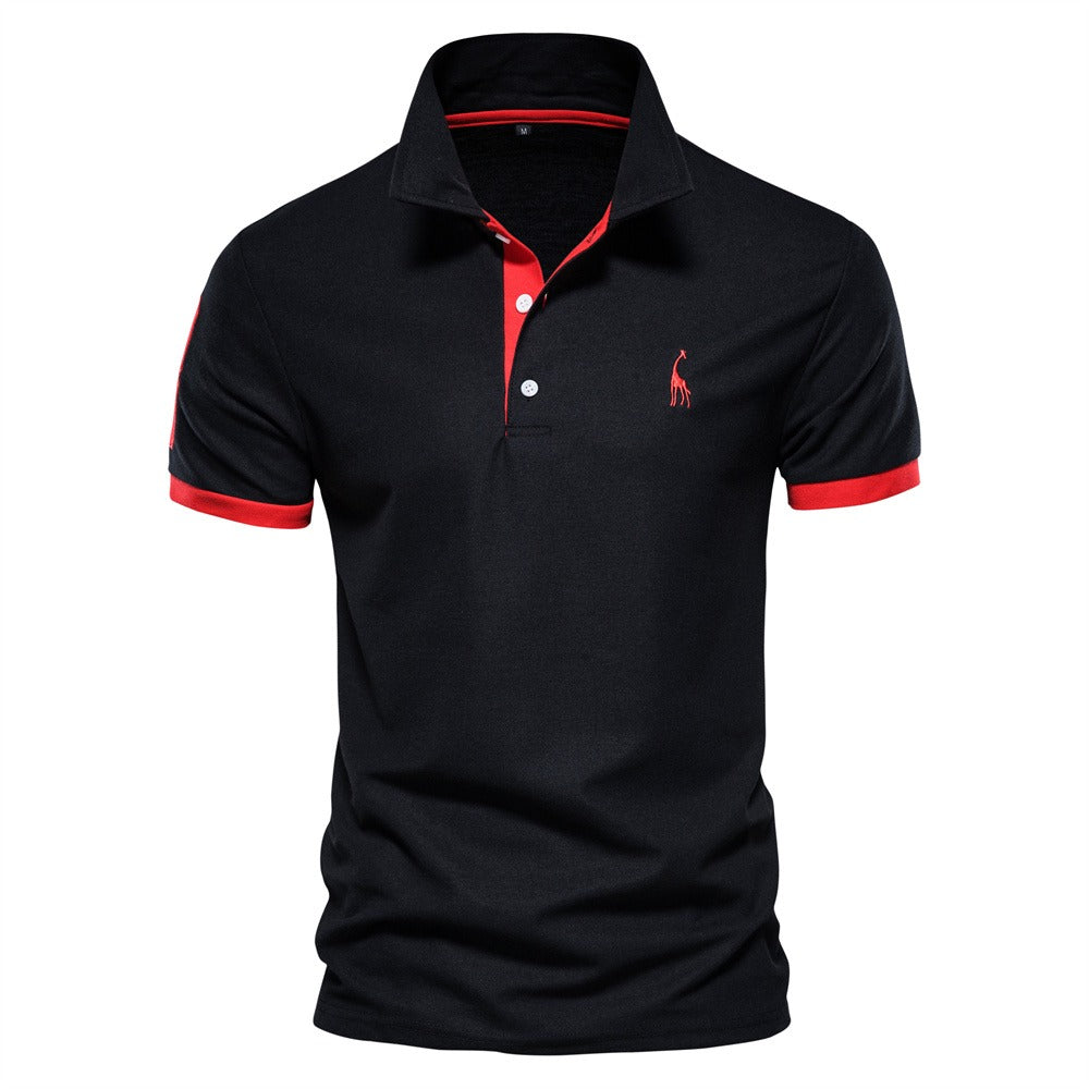 Classic men's short sleeve polo shirt, ideal for summer style & everyday casual wear. Features turn-down collar.