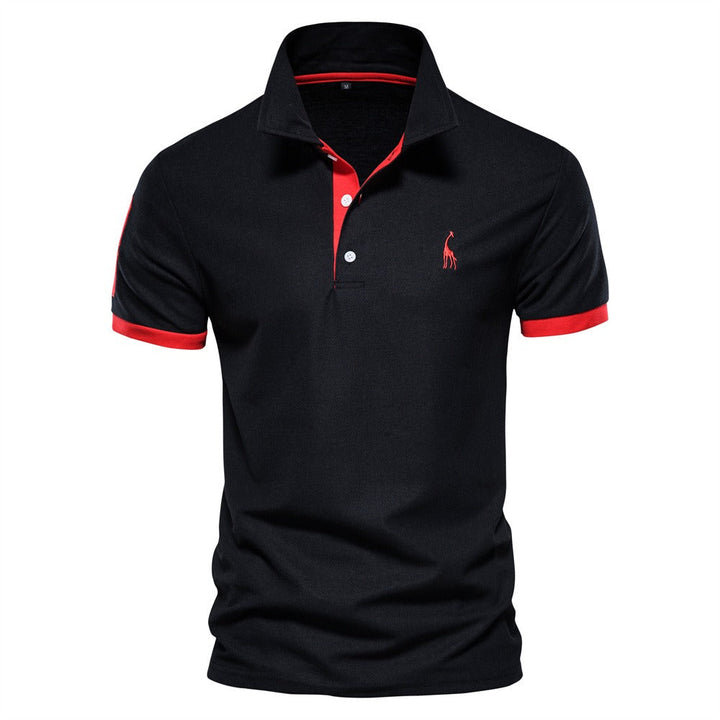 Classic men's short sleeve polo shirt, ideal for summer style & everyday casual wear. Features turn-down collar.