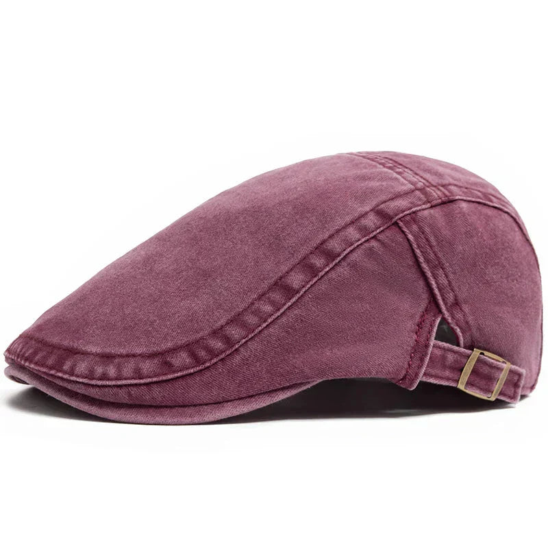 Side profile of a sophisticated men's flat cap, embodying classic headwear style.