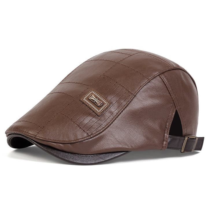 Detailed view of a men's classic flat cap, highlighting the texture and quality of this timeless headwear.