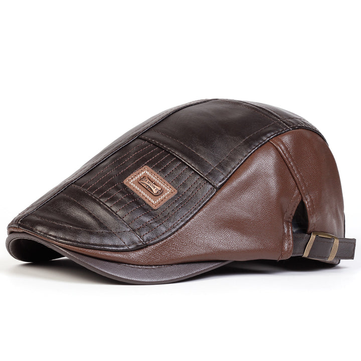 Side profile of a comfortable men's classic flat cap, a timeless headwear accessory for versatile style.