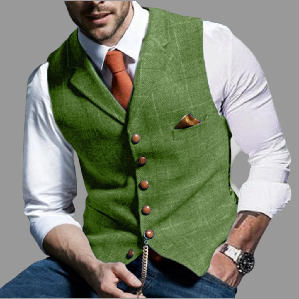 Tailored men's formal vest, ideal for weddings, business, and special occasions. Elegant & comfortable.