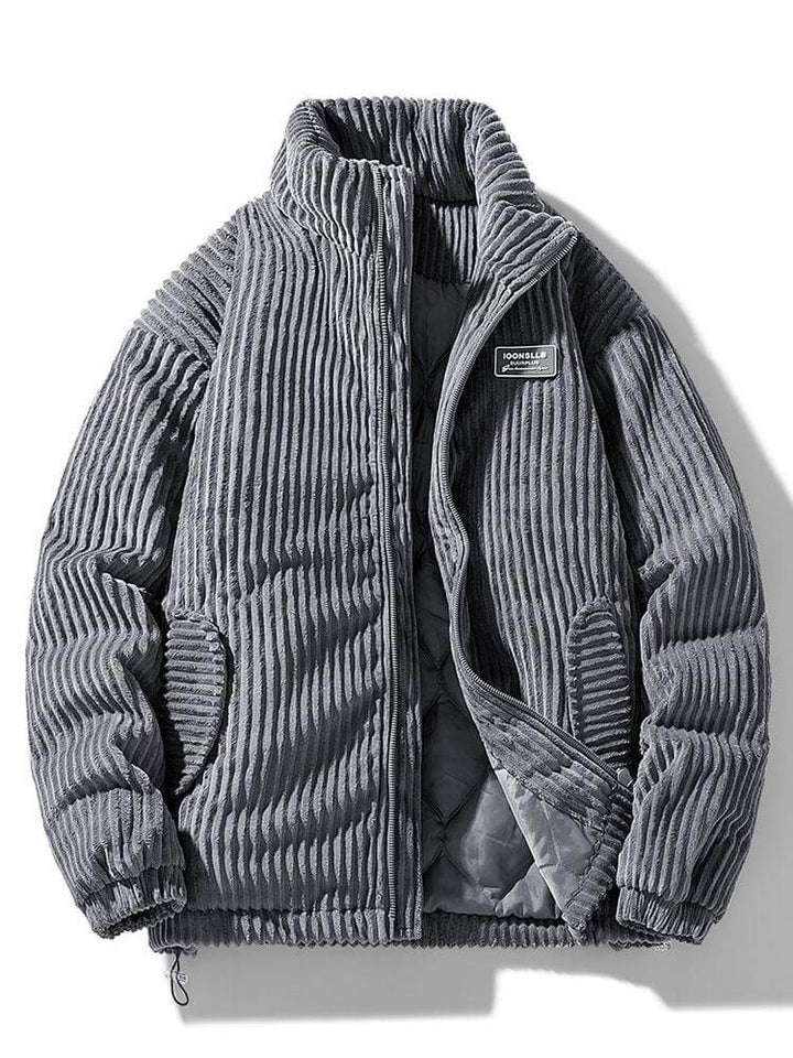Men's classic full-zip smart casual jacket in gray, perfect for everyday wear and warmth.