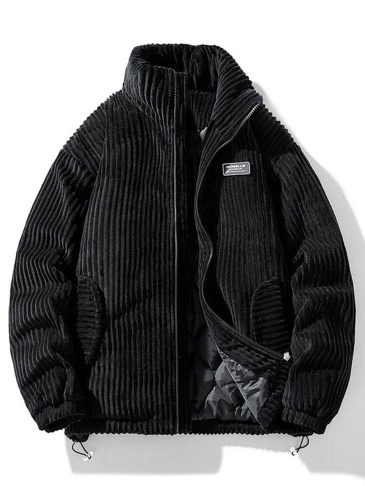 Timeless black men's smart jacket, durable and versatile outerwear for a refined, warm look.