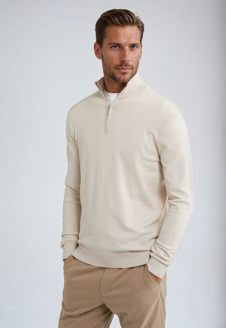 Men's casual long-sleeve half-zip sweatshirt. A versatile pullover for comfort, layering & smart casual fashion.