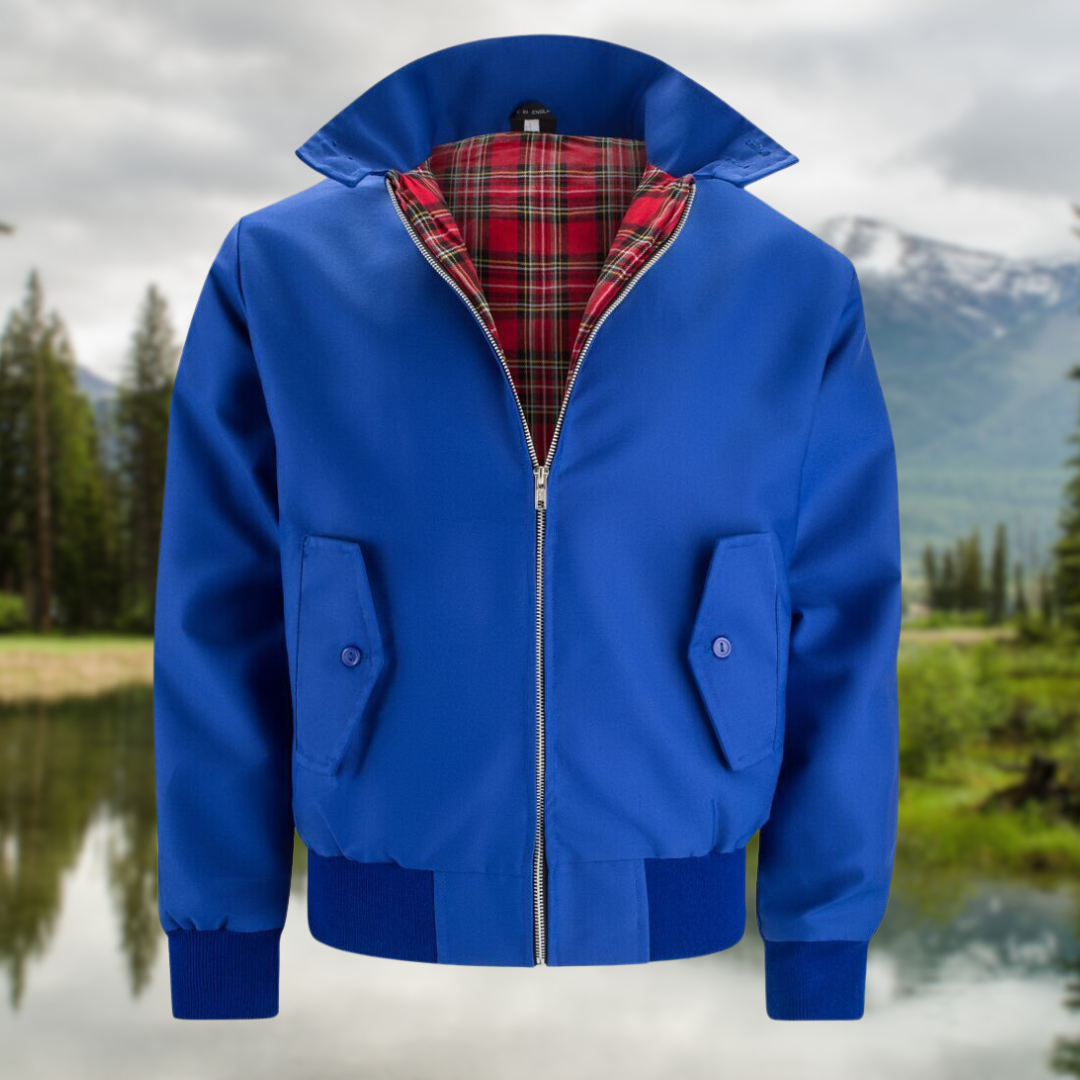Stylish men's outerwear, classic Harrington jacket with stand collar for fall & spring.