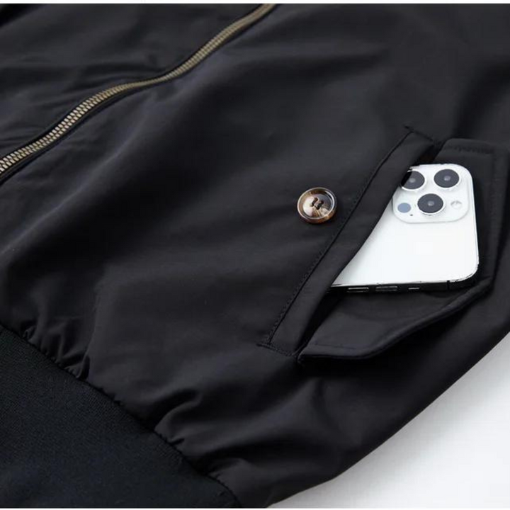 Comfortable men's classic Harrington jacket, durable outer shell & warm tartan lining for all seasons.