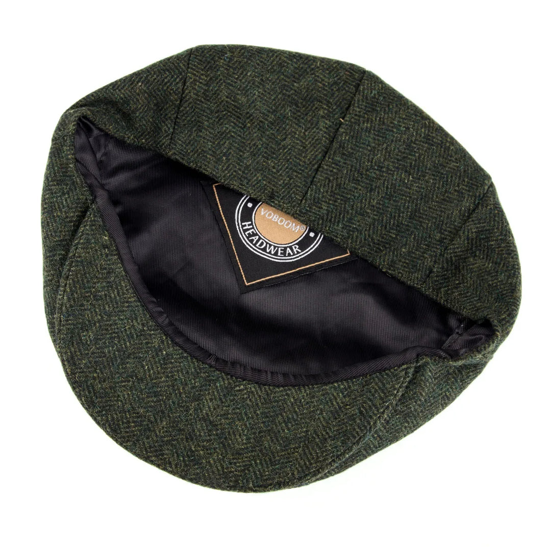 Men's classic herringbone flat cap, an essential stylish accessory for any wardrobe.