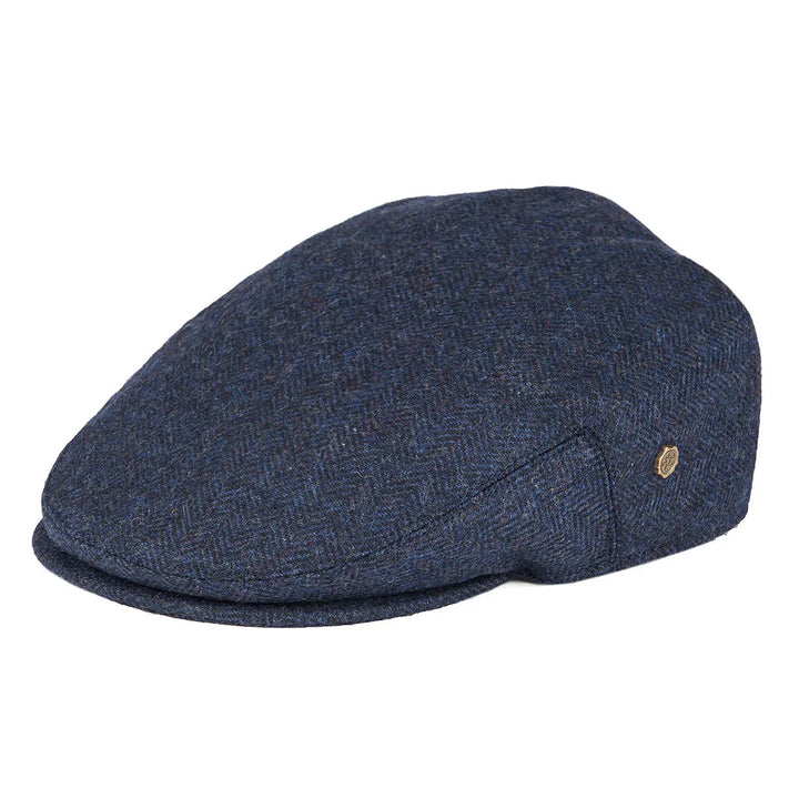 Men's classic herringbone flat cap, a versatile fashion accessory.